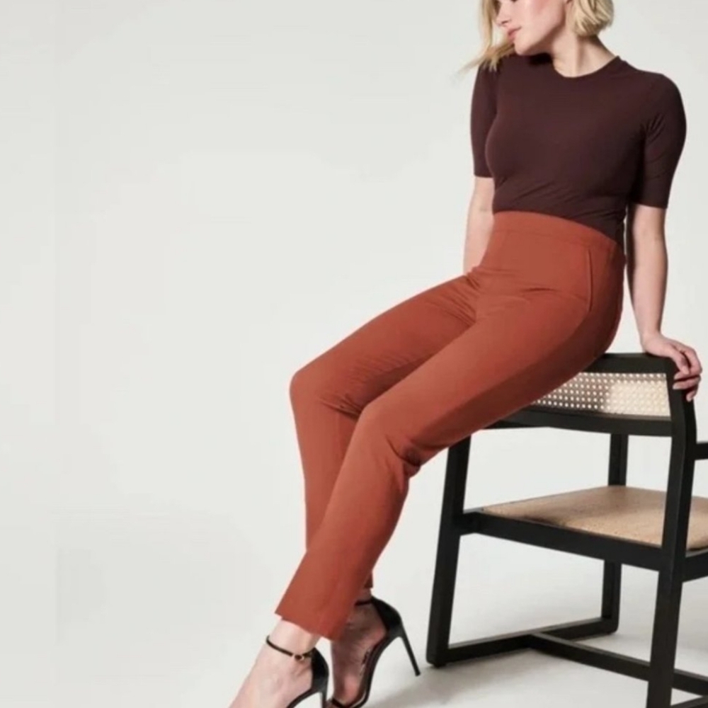 SPANX On the Go Ankle Slim Straight In Bronze Glow Size Women's Petite Medium